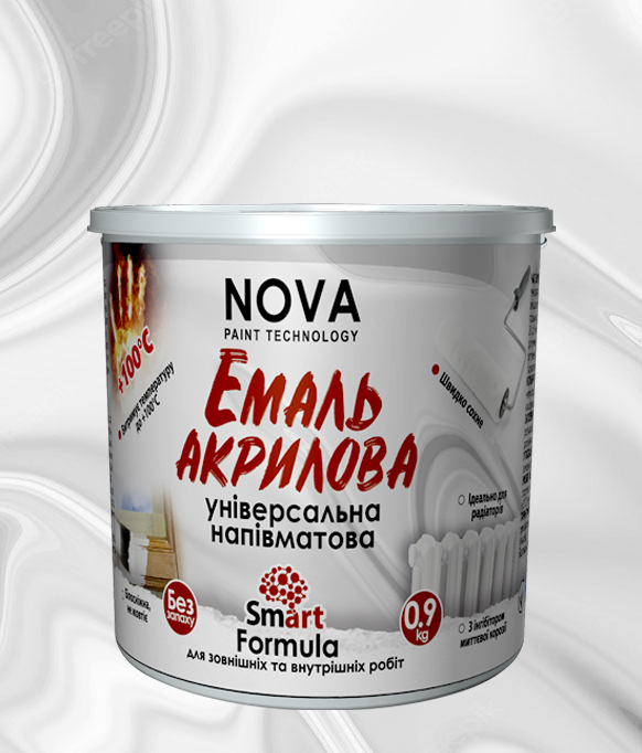ЕМАЛЬ АКРИЛОВА універсальна глянцева NOVA Paint Technology Ukraine