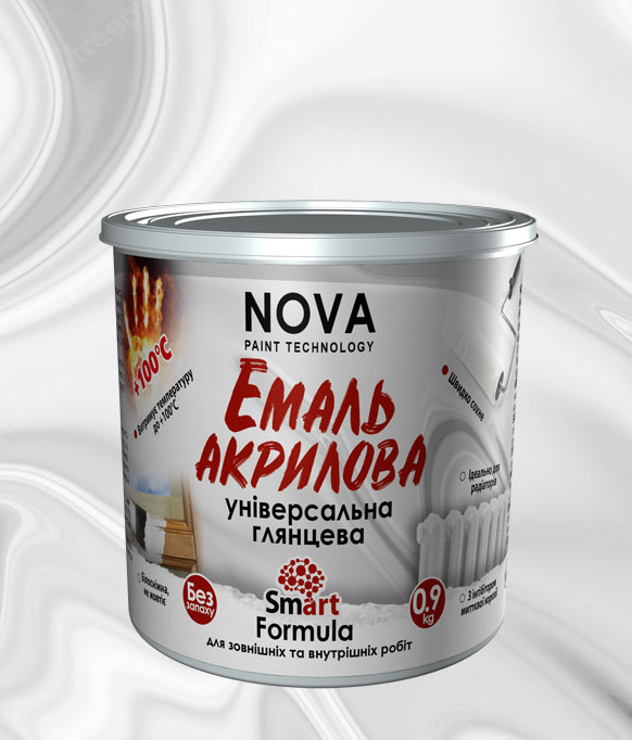 ЕМАЛЬ АКРИЛОВА універсальна глянцева NOVA Paint Technology Ukraine